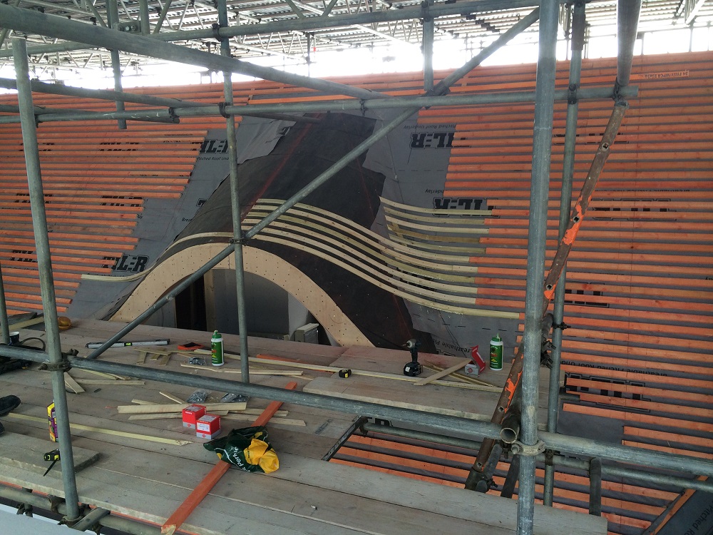 Falmouth namas – skalūno stogo detalė su Riverstone plytelėmis